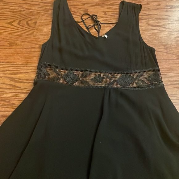 FREE PEOPLE TANK skater summer DRESS. Crochet pierced waist, V back front, sz S - Picture 12 of 12